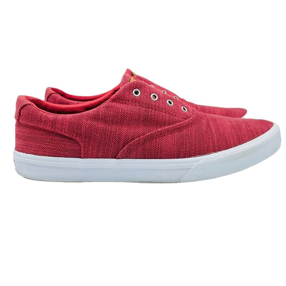 Sperry Shoes Mens Size 8.5 Red Top Sider Slip On Comfort Sneaker Shoe